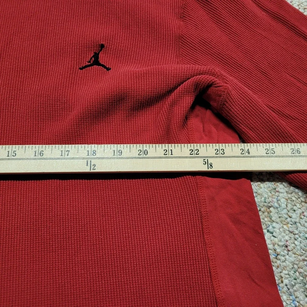 Nike Air Jordan Shirt Mens 3XL Red Long Sleeve Waffle Knit‎ Thermal Jumpman Logo